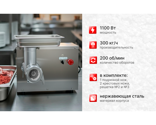 Промышленная мясорубка МПМ-300