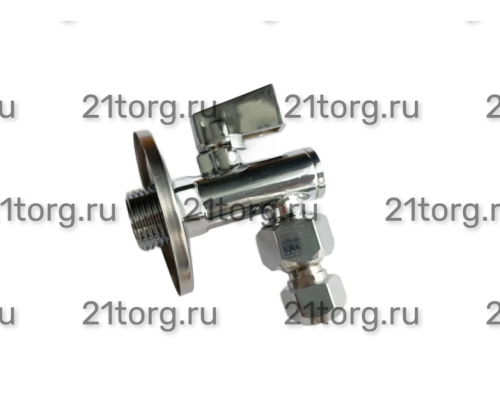 Кран шаровый угловой мини 1/2х10 с поворотным шаровым носиком